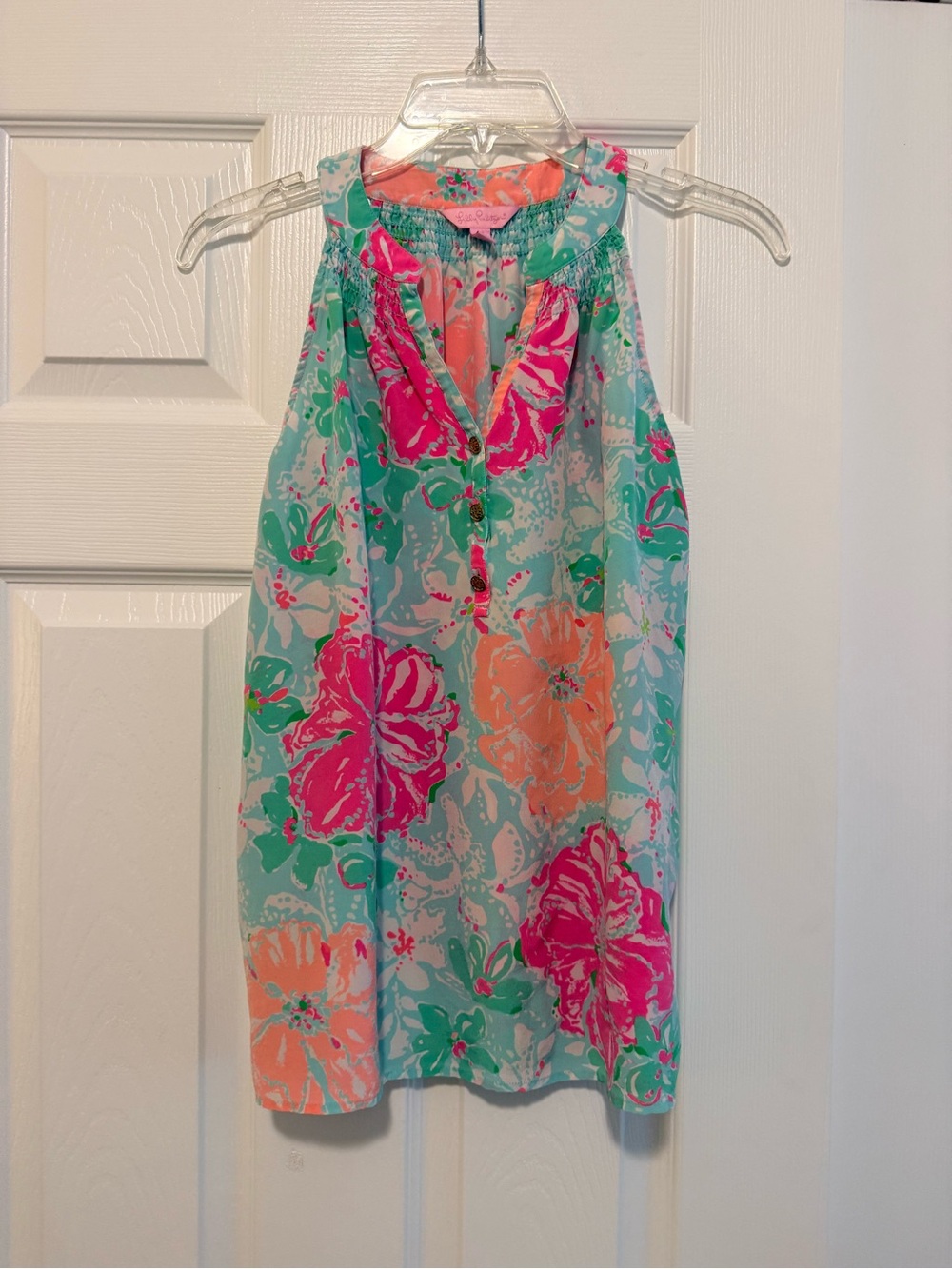 Lilly Pulitzer 100% Silk Sleeveless Floral Top
